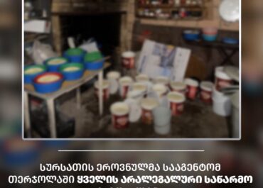 სურსათის ეროვნულმა სააგენტომ თერჯოლაში ყველის არალეგალური საწარმო გამოავლინა